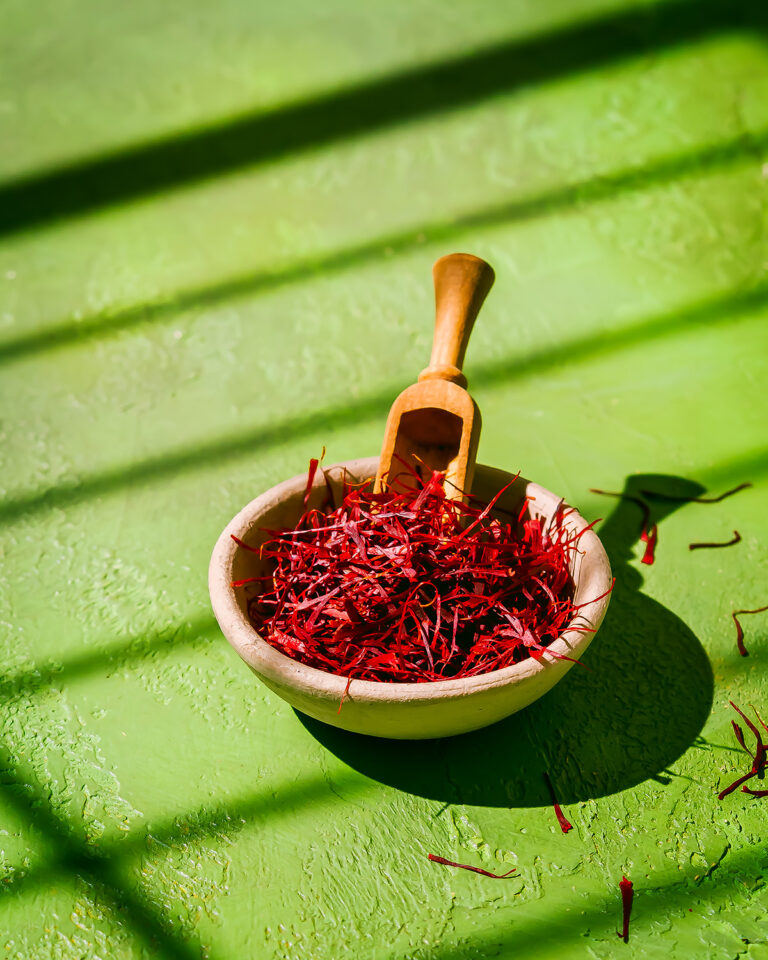 Saffron details and texture food photography with shadow play by NiRam Creatives Bangalore